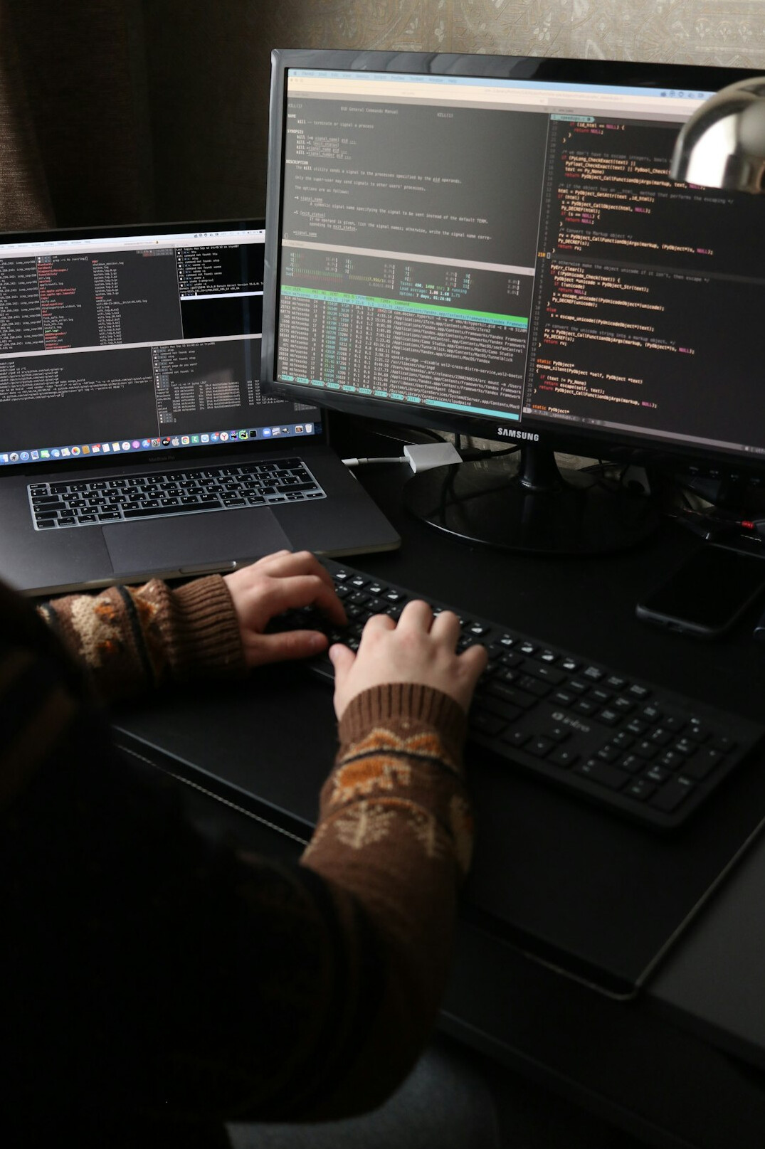 professional programmer at work