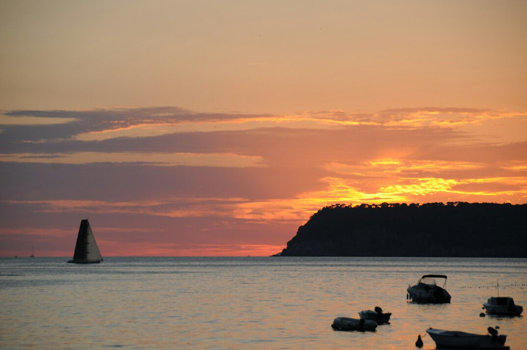 croatian coast at sunset